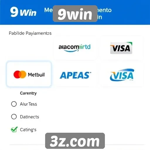 Métodos de pagamento aceitos no 9win